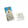 Small Rosary case "Our Lady of Fatima" with imitation pearl Rosary, oval grains