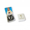 Small Rosary case "Our Lady of Fatima" with imitation pearl Rosary, oval grains