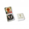 Small Rosary case "Our Lady of Czestochowa" with imitation pearl Rosary, oval grains