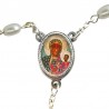 Small Rosary case "Our Lady of Czestochowa" with imitation pearl Rosary, oval grains