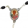 Scatola portarosario piccola "Madonna di Czestochowa" con Rosario similperla grani ovali