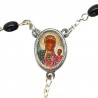 Small Rosary case "Our Lady of Czestochowa" with imitation pearl Rosary, oval grains