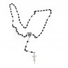 Small Rosary case "Saint Benedict" with imitation pearl Rosary, oval grains