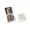 Small Rosary case "Saint Antony" with imitation pearl Rosary, oval grains