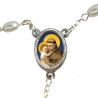 Small Rosary case "Saint Antony" with imitation pearl Rosary, oval grains