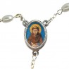 Small Rosary case "Saint Francis" with imitation pearl Rosary, oval grains