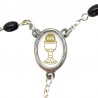 Large Rosary case "First Communion Chalice" with imitation pearl Rosary, oval grains