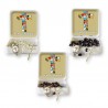 Small Rosary case "First Communion" with imitation pearl Rosary, oval grains