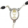 Small Rosary case "First Communion Chalice" with imitation pearl Rosary, oval grains