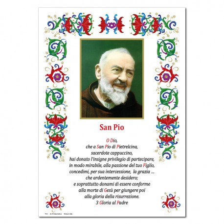 Saint Pio - Holy picture on parchment paper