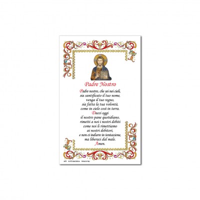 Prayer Our Father - Holy picture on parchment paper