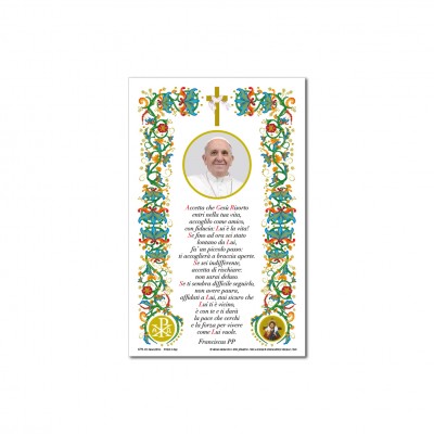 Papa Francesco - Immagine sacra su carta pergamena