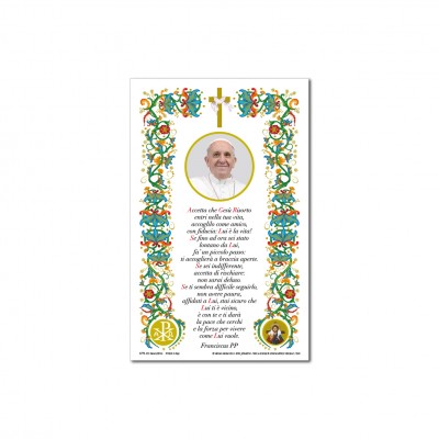 Pope Francis - Holy picture on parchment paper