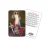 Merciful Jesus - plasticized religious card with decade rosary