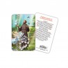 Saint Francis - plasticized religious card with decade rosary