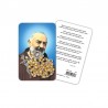 Saint Pio - plasticized religious card with rosary