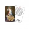 Merciful Jesus - plasticized religious card with rosary