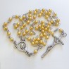 Our Lady of Fatima - plasticized religious card with rosary