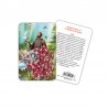 Saint Francis - plasticized religious card with rosary