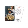 Saint Rita - plasticized religious card with rosary