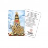 Our Lady of Loreto (sky) - plasticized religious card with rosary