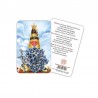 Our Lady of Loreto (sky) - plasticized religious card with rosary