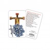 Crucifix by Giotto - plasticized religious card with rosary