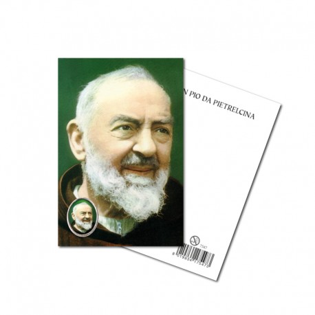 SAINT PIO - Metal pin with Holy Picture