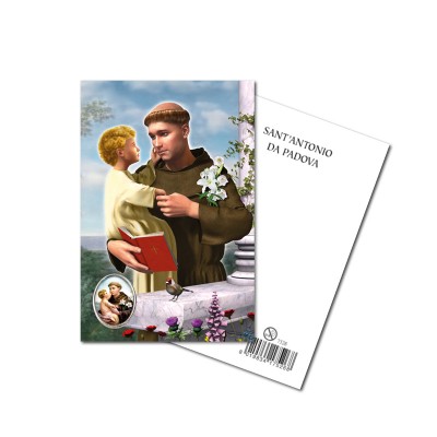 SAINT ANTONY - Metal pin with Holy Picture