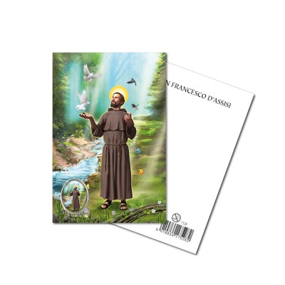SAINT FRANCIS - Metal pin with Holy Picture