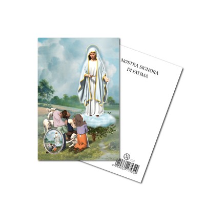 OUR LADY OF FATIMA - Metal pin with Holy Picture