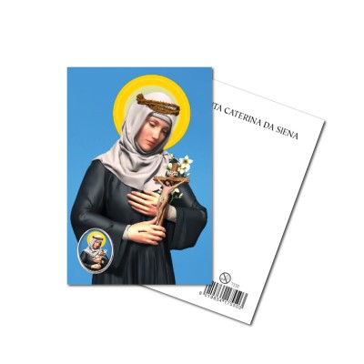 SAINT CATHERINE OF SIENA - Metal pin with Holy Picture