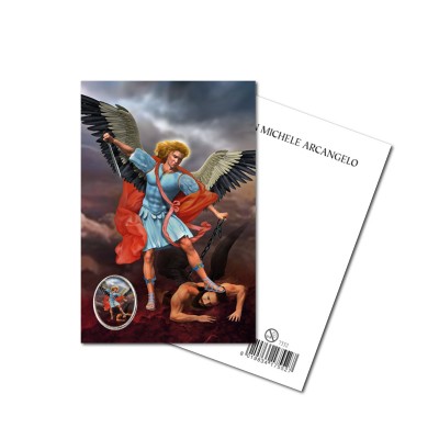 SAINT MICHAEL the ARCHANGEL - Metal pin with Holy Picture