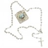Square Rosary case "Our Lady of Fatima" with silver filigree Rosary