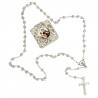 Square Rosary case "Saint Antony" with silver filigree Rosary