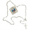 Square Rosary case "Saint Benedict" with silver filigree Rosary
