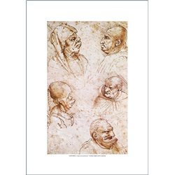 5 TESTE GROTTESCHE Leonardo, Galleria dell'Accademia - Venezia