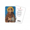 Saint Francis - Plasticized religious card with medal