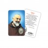 San Pio - Immagine religiosa plastificata (card) con medaglietta