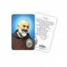 Saint Pio - Plasticized religious card with medal