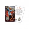 Saint Michael Archangel - Plasticized religious card with medal