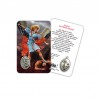 Saint Michael Archangel - Plasticized religious card with medal