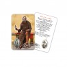 Saint Peregrine - Laminated prayer card with medal