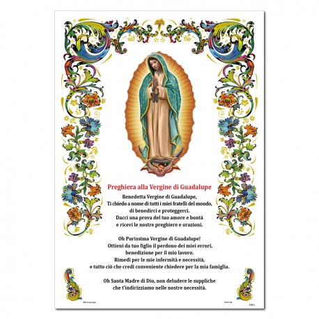 Madonna di Guadalupe - Immagine sacra su carta pergamena