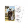 St. Benedict - Plasticized religious card with medal