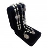 Glass rosary mm 6x8 in velvet box