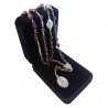 Glass rosary mm 6x8 in velvet box