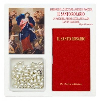 Madonna dei Nodi - Mini libro "Il Santo Rosario" con rosario