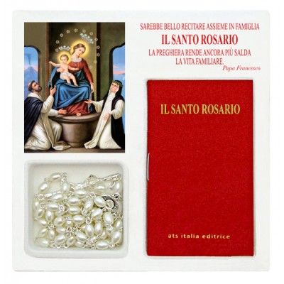 Madonna del Rosario - Mini libro "Il Santo Rosario" con rosario