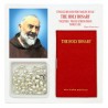 San Pio - Mini libro "Il Santo Rosario" con rosario